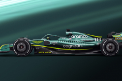 Linhas do AMR22 com as novas rodas aro 18 da F1