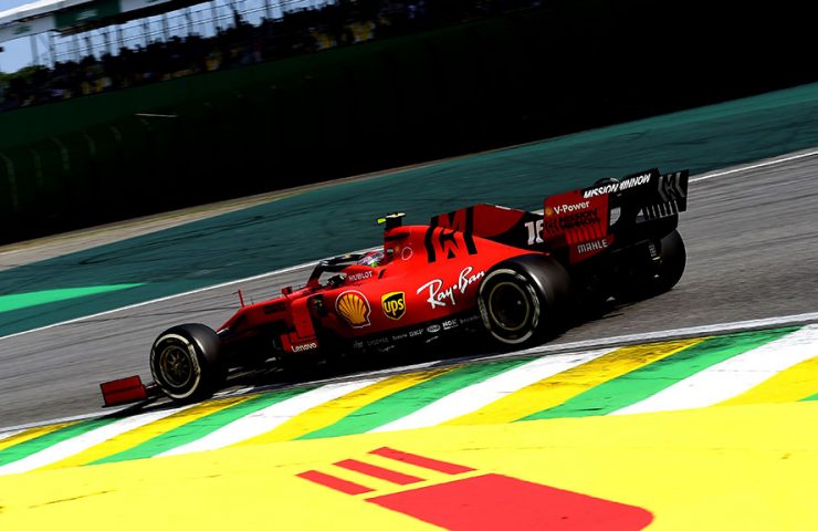 Leclerc, no GP do Brasil de 2019 com sua Ferrari
