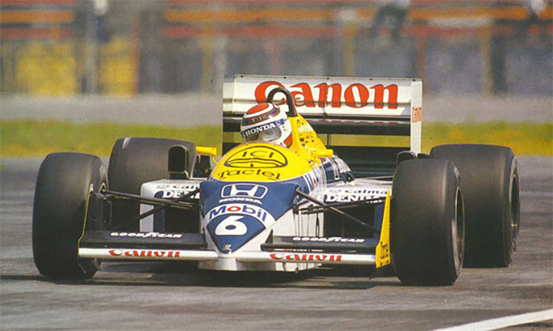 Piquet com sua Williams na temporada de 1986 da F1