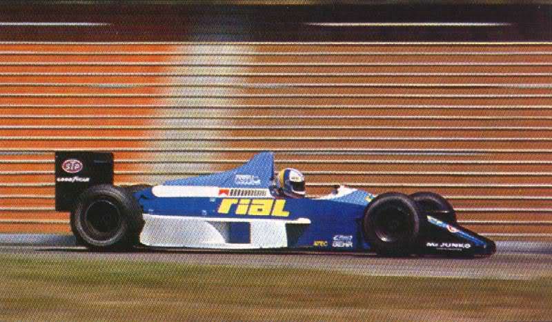 Teste de Thomas Danielsson pela equipe Rial no circuito de Hockenheim, em 1989
